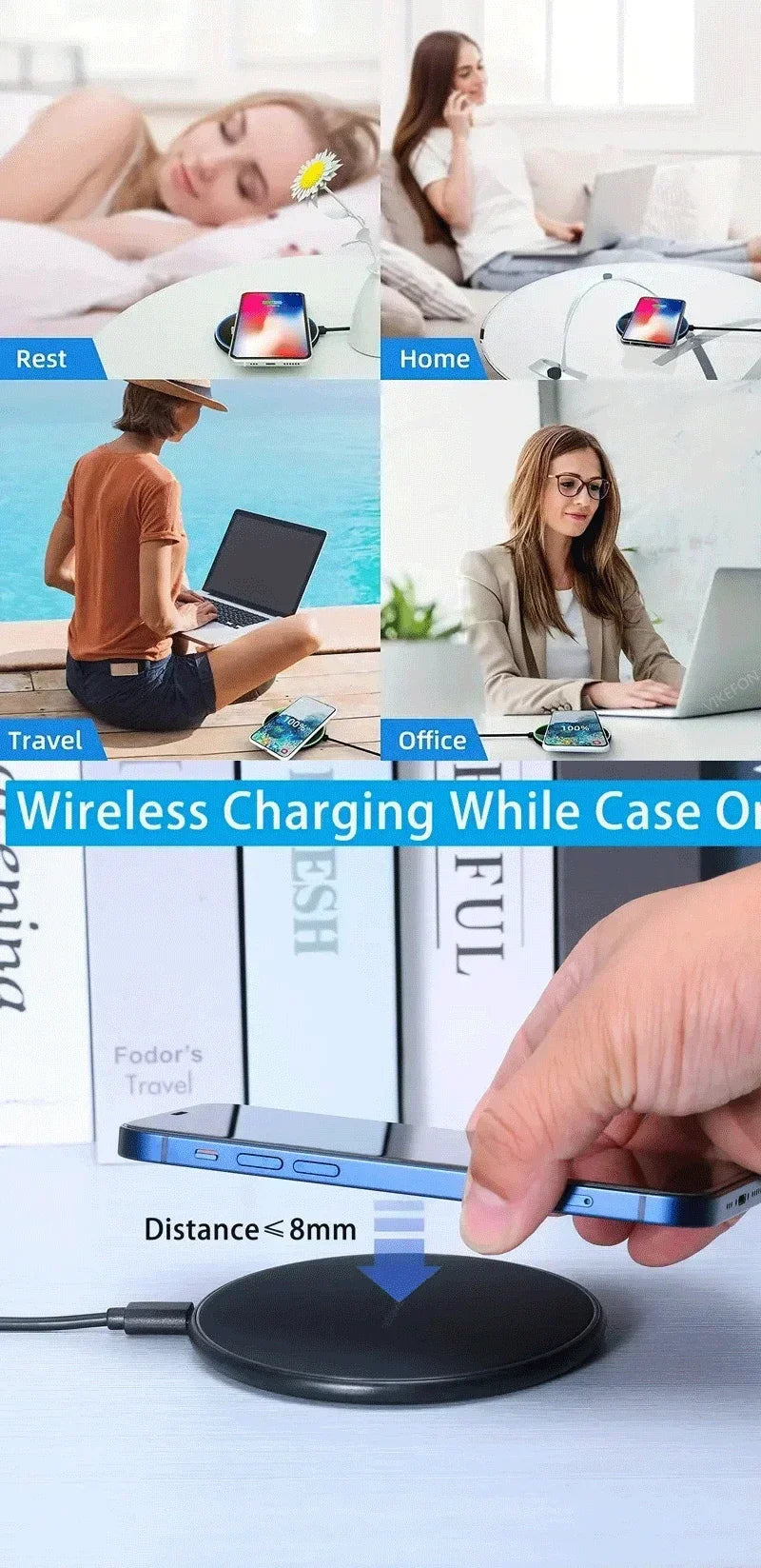 Wireless Charger Mobile Phone Chargers Pad Stand For iPhone 16 15 14 13 12 11 Pro Max Samsung Xiaomi Fast Charging Dock Station
