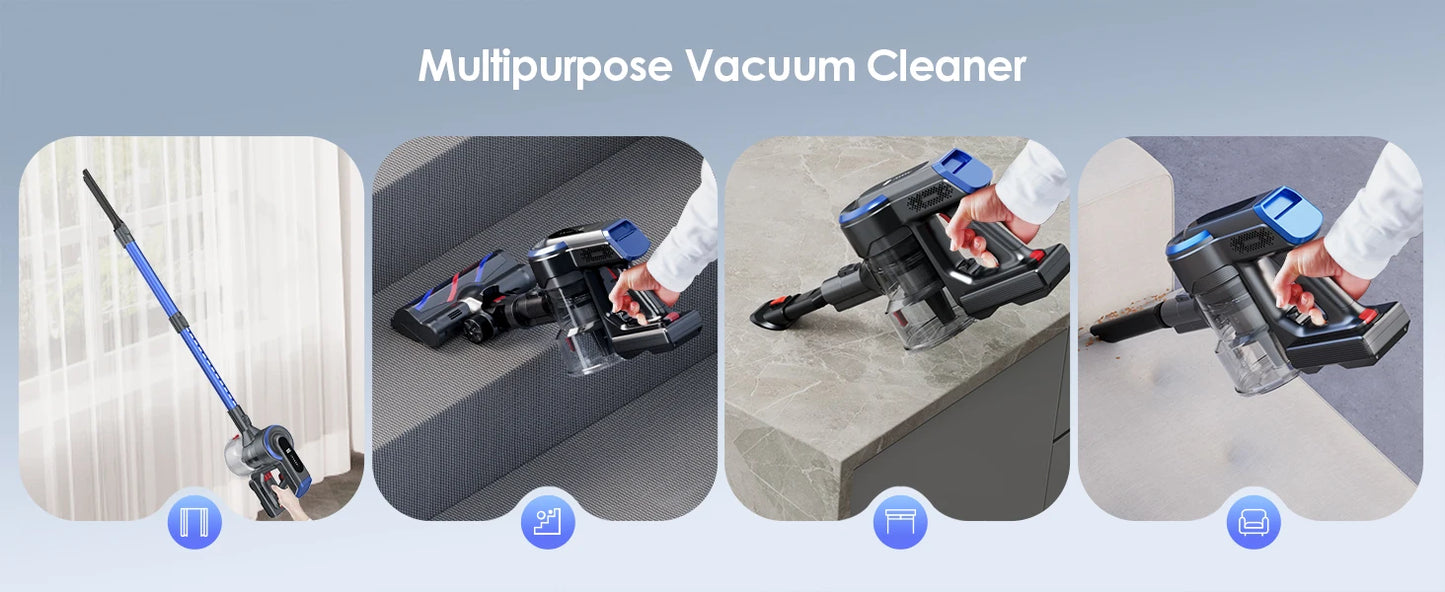 Cordless Vacuum Cleaners Honiture 450W Handheld Removable Battery 55 Mins Wireless smart Home Appliance Touch Screen 38000pa