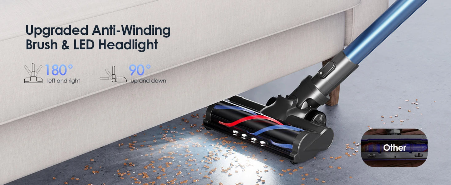 Cordless Vacuum Cleaners Honiture 450W Handheld Removable Battery 55 Mins Wireless smart Home Appliance Touch Screen 38000pa