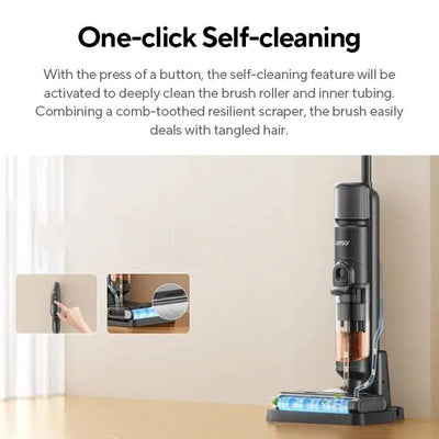 Laresar M3 Cordless Wet Dry Vacuum Cleaner Mop, Edge Cleaning 55min Auto Suction Floor Washer Self-Cleaning Smart Home Appliance