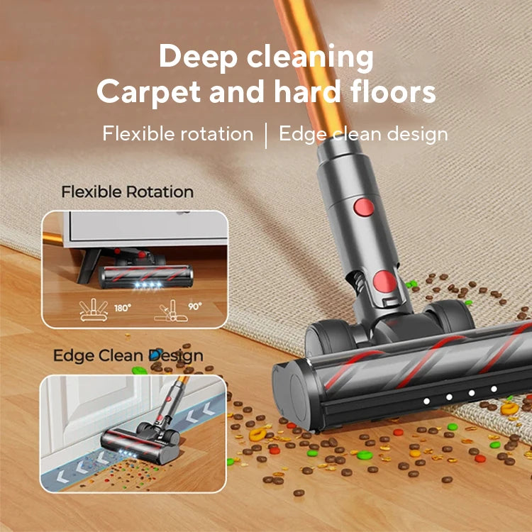 Laresar V7 500W 50KPA Suction Power Cordless Vacuum Cleaner Handheld smart Home appliance Removable Battery Dust Cup