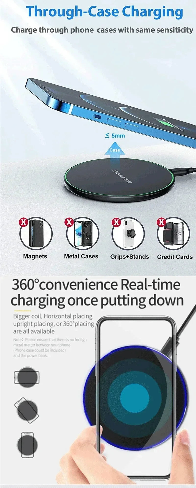 Wireless Charger Mobile Phone Chargers Pad Stand For iPhone 16 15 14 13 12 11 Pro Max Samsung Xiaomi Fast Charging Dock Station