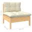 8-TLG. Garden Lounge set with cream cushion solid wood pine