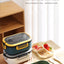 1200ML 2 Layer Bento Lunch Box With Spoon Fork, Kid High Capacity Microwae Food Containers Portable Leakproof Office Camping